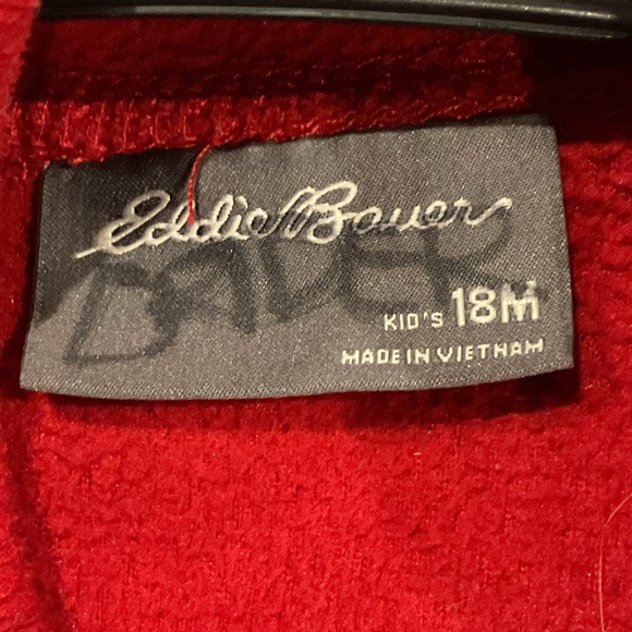 Eddie Bauer Red Fleece Hoodie Jacket – 18M - Picture 6 of 6
